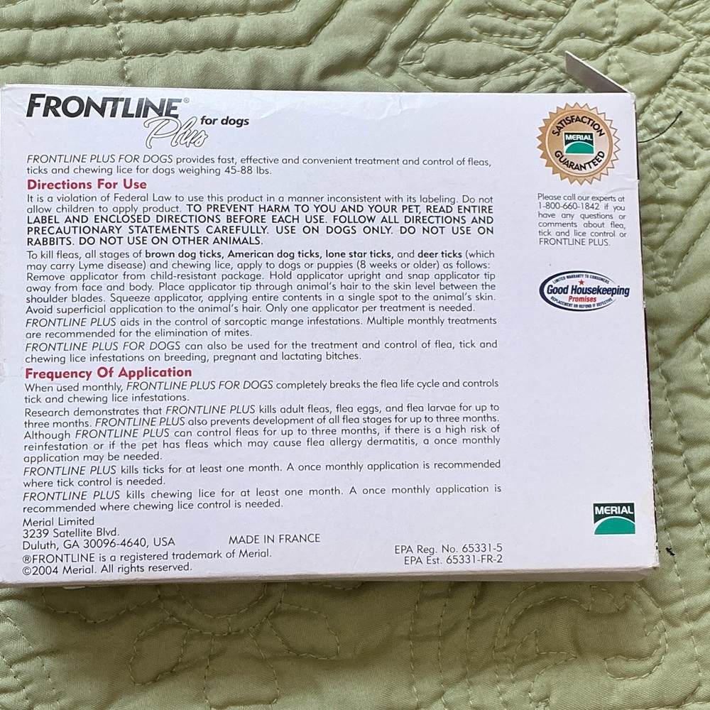 Frontline Plus Green Flea and Tick Treatment for Dogs - Picture 6 of 7